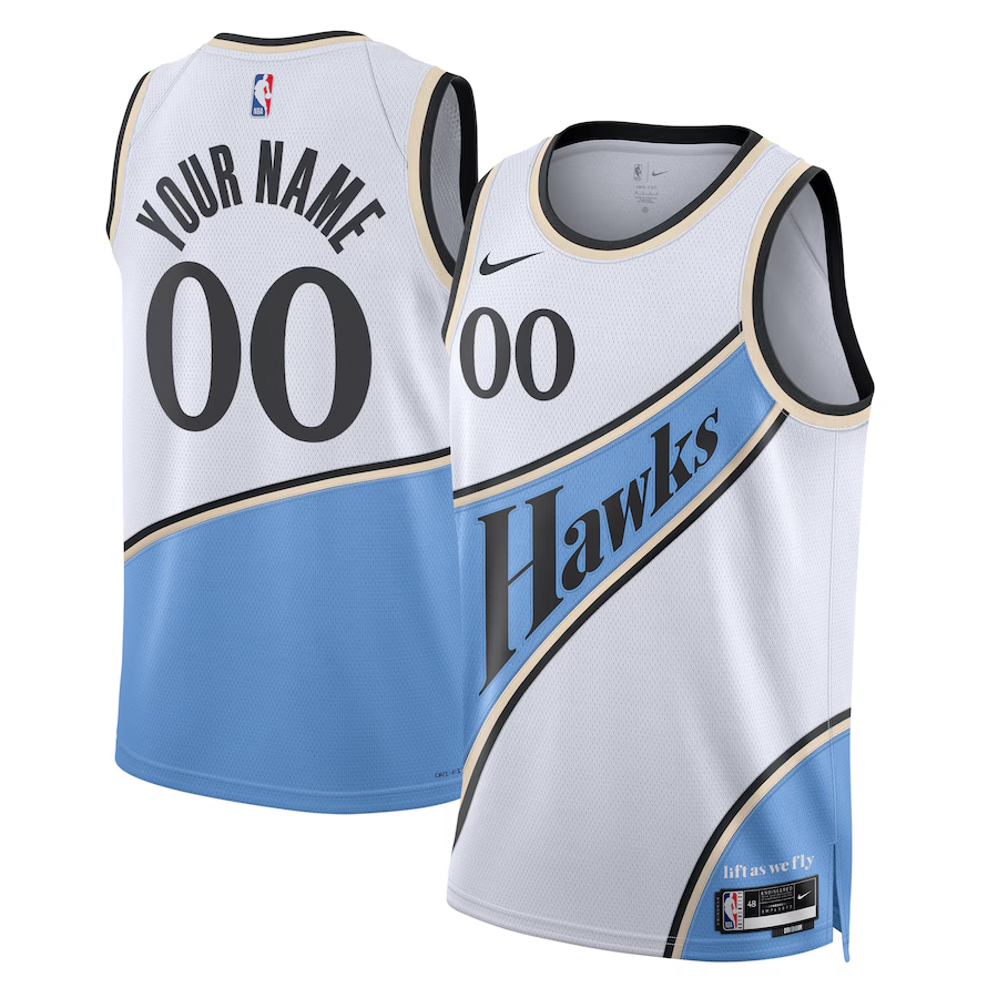 Atlanta Hawks White Custom Jersey