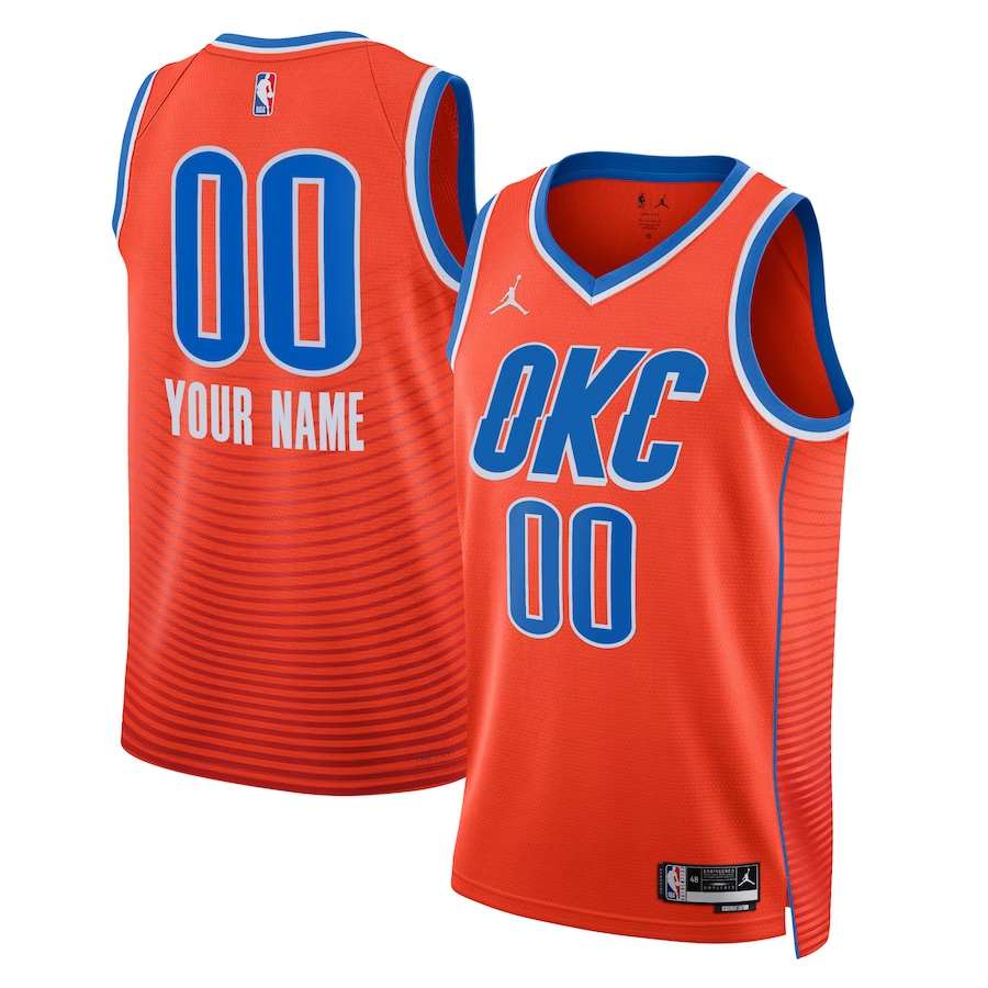 Oklahoma City Thunder Orange Custom Jersey